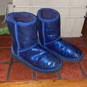Blue sparkle Ugg boots size 7